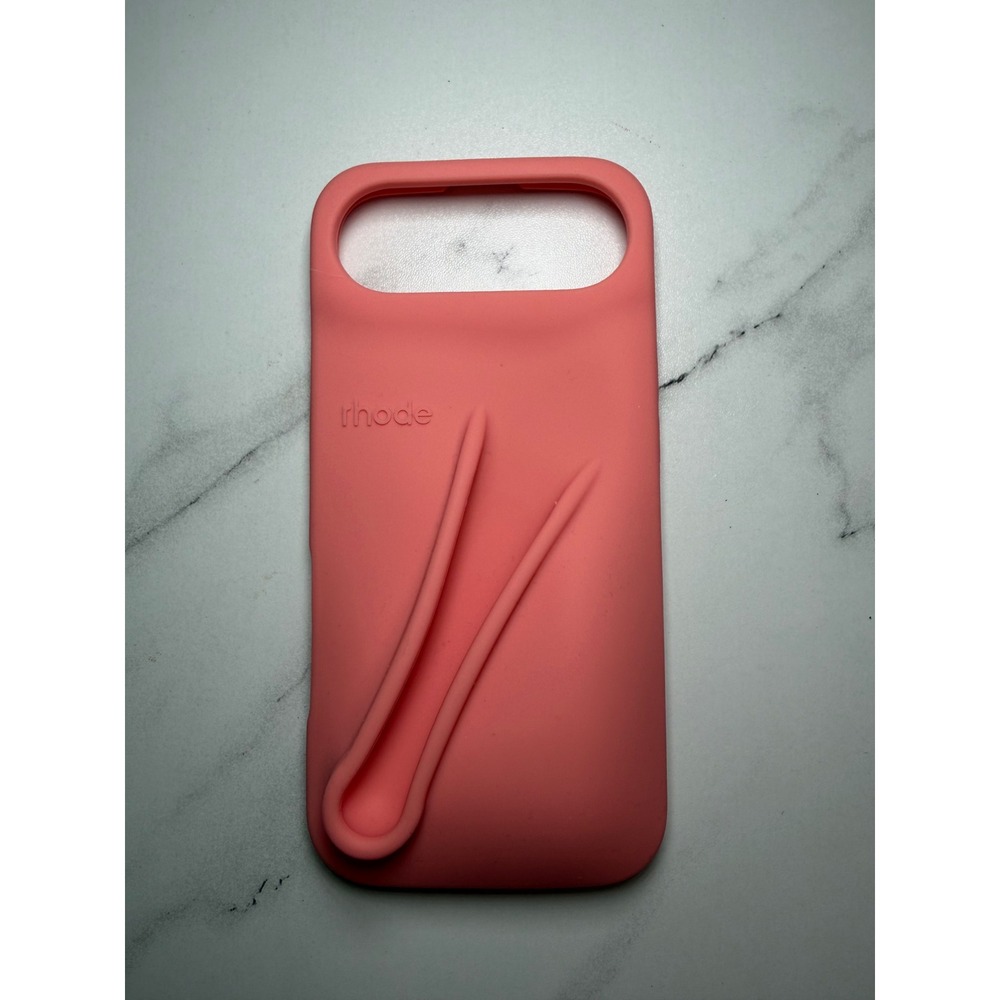 Rhode Lip‎ Case iPhone 15 Pro Max Watermelon Pink Silicone Lip Balm Holder